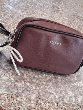 VERSACE perfums  Brown Crossbody Bag.Brand New.Comes With Charm